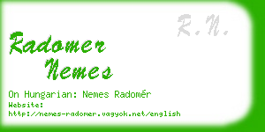 radomer nemes business card